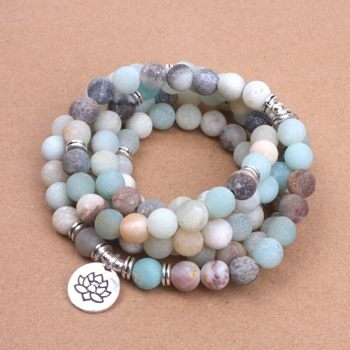 Women`s bracelet Matte Frosted Amazonite beads