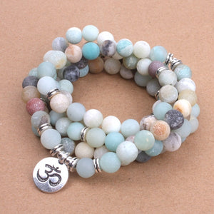 Women`s bracelet Matte Frosted Amazonite beads